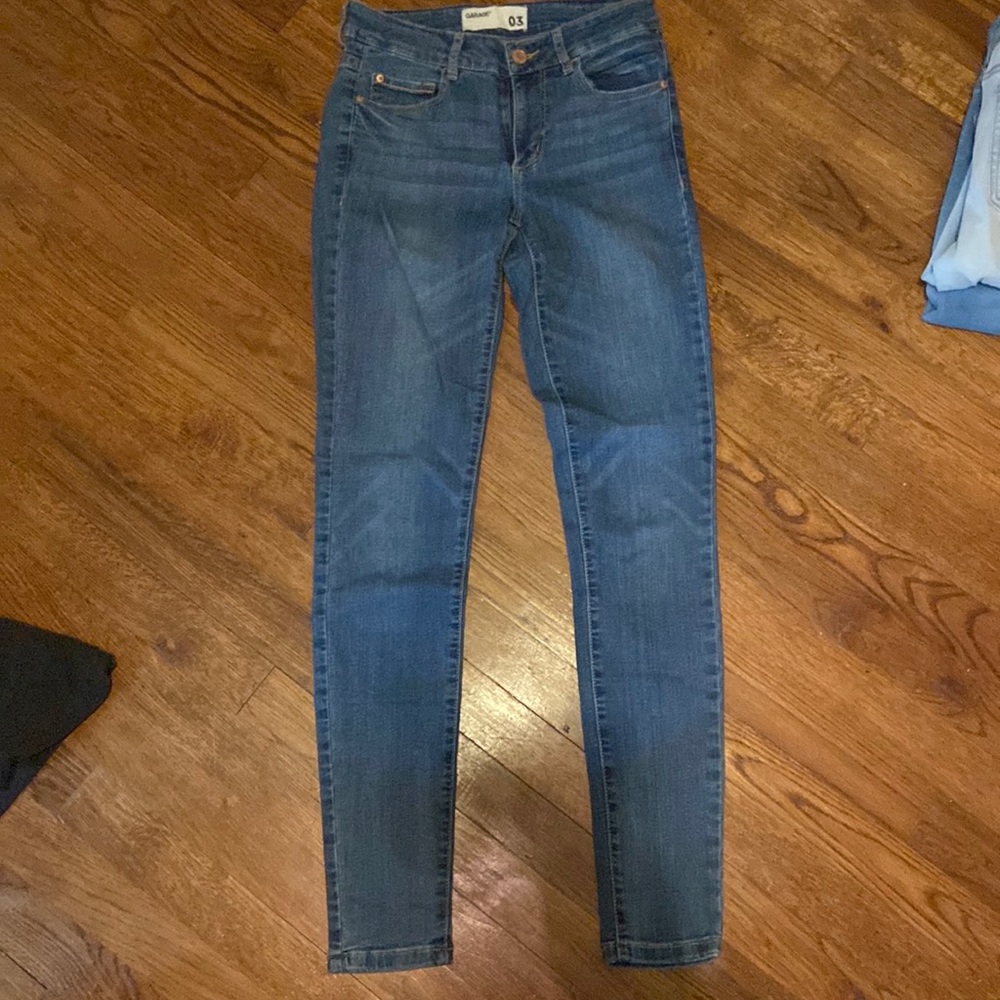 Medium wash high waisted skinny jeans
